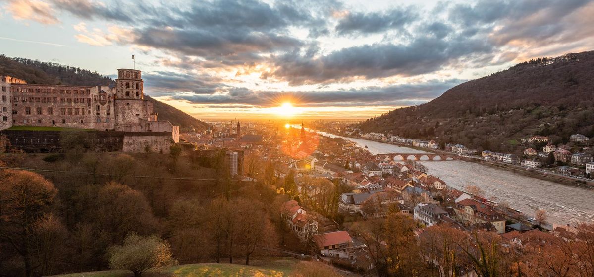 Heidelberg bei Sonnenuntergang
